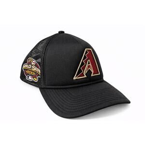 Arizona Diamondbacks 2001 World Series Trucker Mesh Hat Black MLB Snapback‎